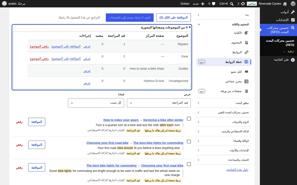 عرض موضوعاتك وصفحاتها المحورية