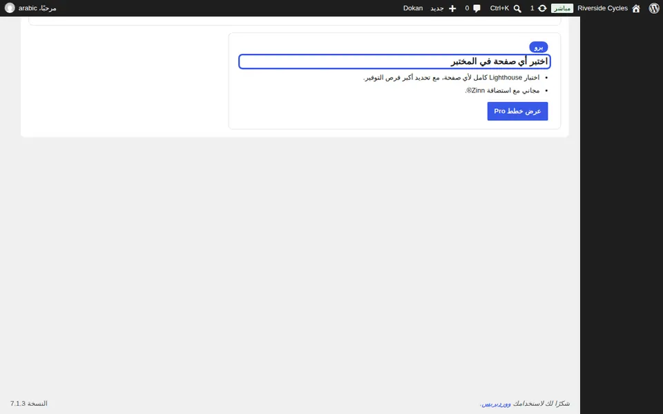 اختبر أي صفحة في المختبر