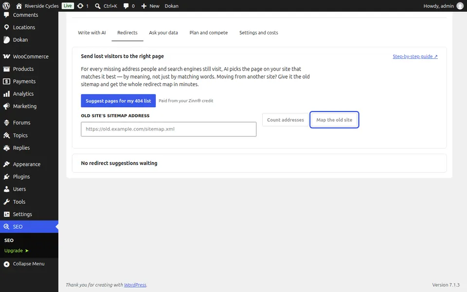 Ou mapeie um site antigo