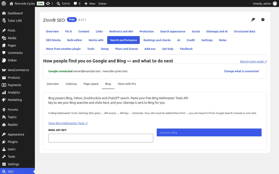 Abrir a aba do Bing