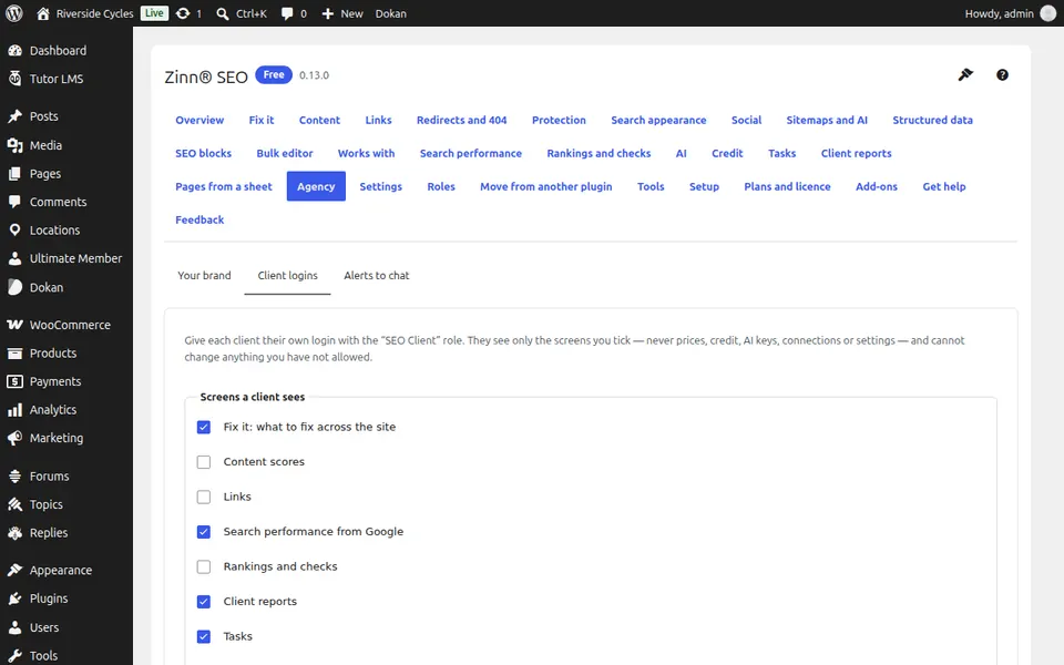 Abrir logins de clientes
