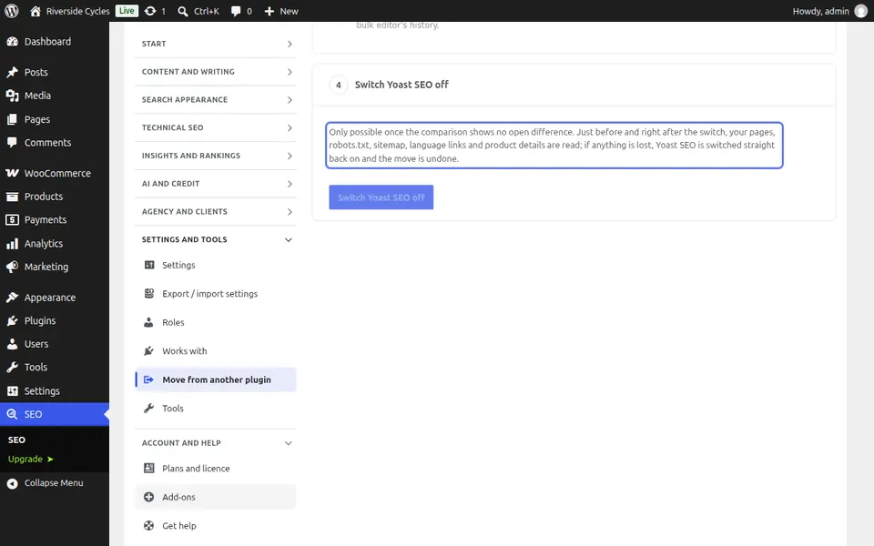 Desative o plugin antigo