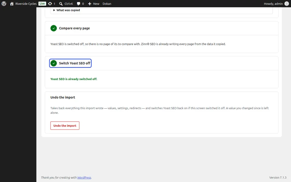 Desative o plugin antigo