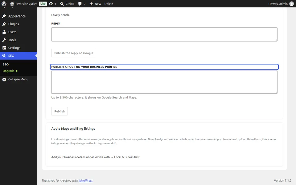 Publish a post