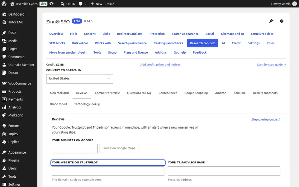 Adicione sua página do Trustpilot