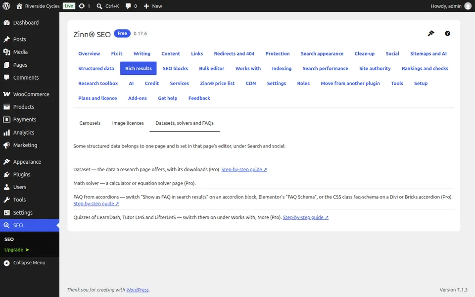 Adicionar conjuntos de dados, solucionadores e perguntas frequentes