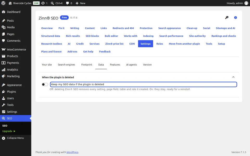 Decida o que acontece com seus dados de SEO