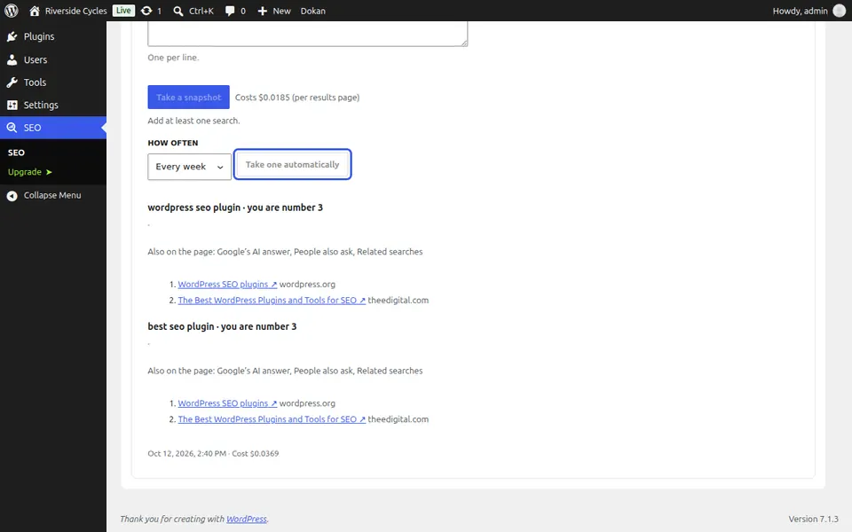 Manter um registro semanal