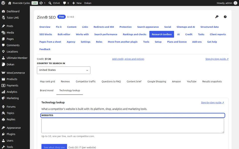 Digite os sites